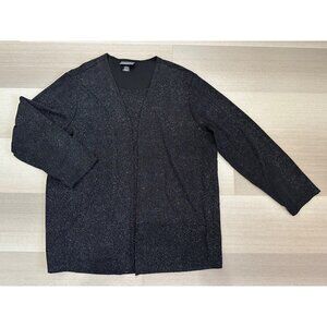 Notations Clthing Co. Woman's Black Glitter Top Blouse Plus Size 1X Long Sleeve